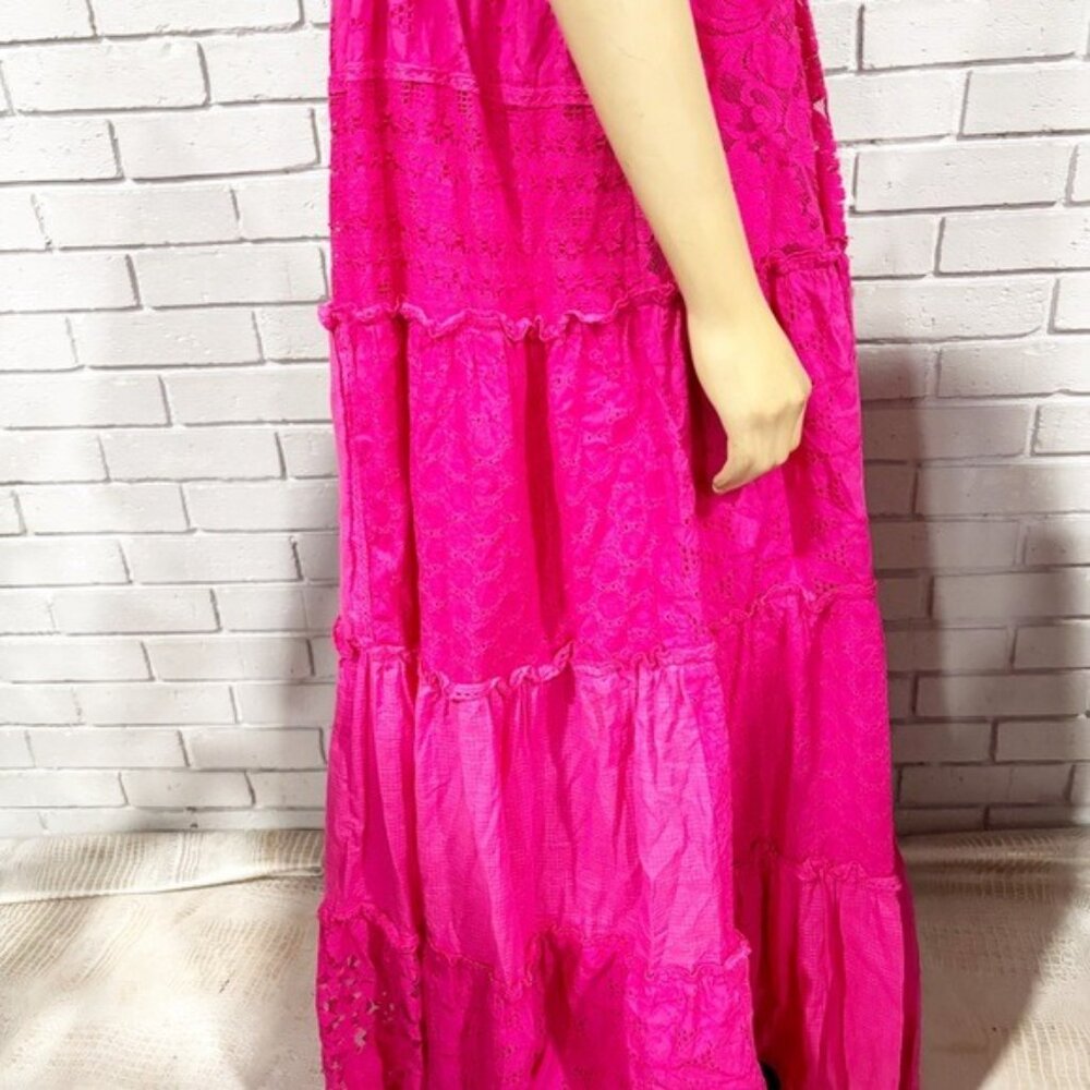 Anthropologie Pink Lace Maxi Dress - Picture 9 of 16